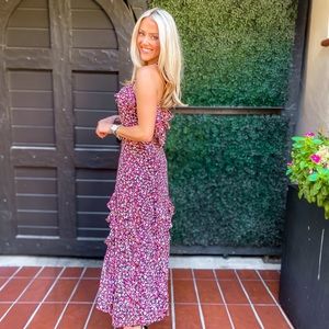 Likely Pink Dress Floor Length Floral